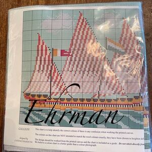 Ehrman Needlepoint Kit- Galleon Ship designed by Candace Bahouth
